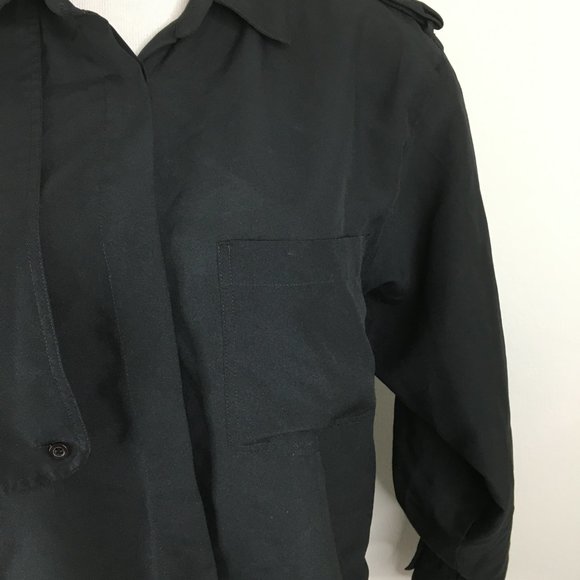 Vintage DVF DIANE VON FURSTENBERG Black Relaxed Fit Hidden Button Shirt - Picture 5 of 11